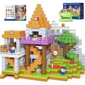 100PCS Magnetic Blocks-Build Mine Magnet World Magic School Edition, Magnetic Kids Building Toys for Toddler Kids Ages 3-5 4-8 6-8, Birthday Gifts for 3+ Boys&Girls