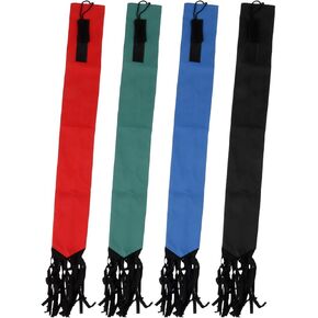 Horse Tail Bag, Set of 4 Without Woven Fabric Breathable Horse Tail with Fringe Hook, 27.6in Length Waterproof Tail Bag for Horses, Hook and Loop Design, 27.6 x 3in-4 Color