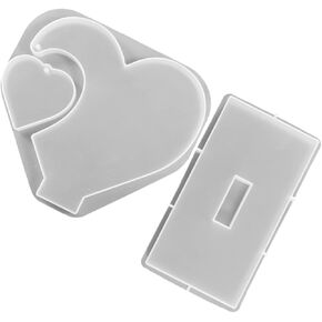 Angoily 1set Heart Silicone for Epoxy Resin Photo Frame Crafting Tear- Silicone for Creating Custom Photo Frames and Display Stands