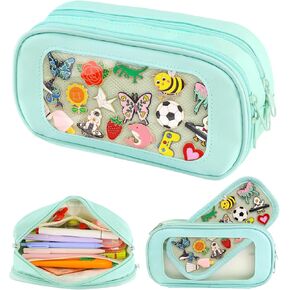 Pencil Pouch Cute Pin Display Ita Bag Pen Case Organizer For Teen Girls Womens Portable College Office Marker Pen Case Back To School Essentials, Black
