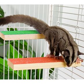 Sugar Glider Toys Cage Steps - Small Animal Climbing Steps Sharpening Claws Sugar Glider Enrichment Toys Scratching Snadpaper for Cages (Orange+ Purple + Green)