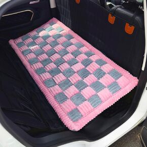 Dog Bed for Car Backseat, Non-Slip Pet Mat Furry Back Seat Blanket for Dogs, Washable Seat Cover for Backseat Extenders (Green&White, 24.8x54 inch)