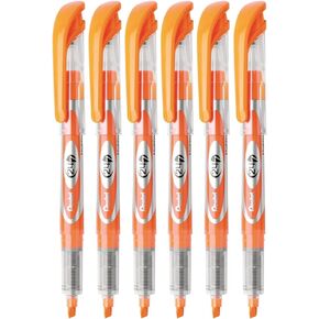 24/7 Liquid Highlighter, Chisel Tip, Lime Ink, 6-pk; Bundle with Plastic Reusable Pouch