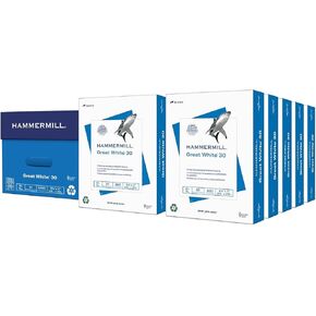 Hammermill Great White 30 Copy Paper, 8.5-inch x 11-inch, 20 lbs., White, 500 Sheets/Ream, 10 Reams/Carton (86700)