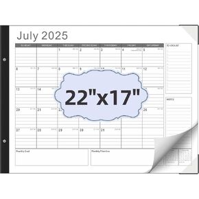 Large Desk Calendar 2025-2026 18 Month Desk Calendar 22" x 17" Desk Pad Calendars