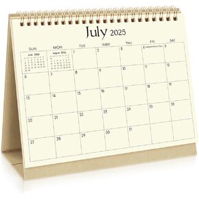 SKYDUE Desk Calendar 2025-2026, July 2025 – December 2026, 8.3" x 6.3", Black Minimalist Style, Eye-Care Paper, Double-Wire Binding, To-Do & Notes Sections, with 280 Planner Stickers