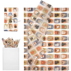 30 ورقة ورقة الأنسجة ، 19.69x13.78in Cat Proange Cat Protected Animal Printed Presal Paper Paper Paper Gift Tissue لعيد الميلاد للاستحمام الطفل Pet Party Diy Crafts Supplies