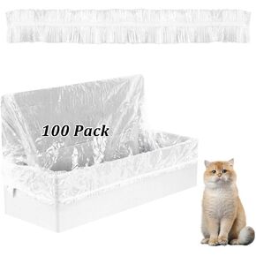 100 PCS TRASH FACS متوافقة مع Popur X5 القمامة مرنة الأكياس القمامة على صندوق القمامة popur x5 التنظيف الذاتي (واضح)