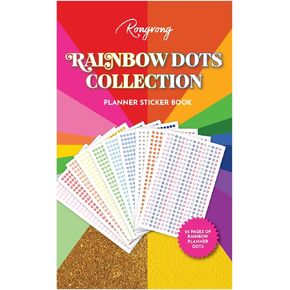Rongrong Rainbow Dots Planner Stickers Book for Planners, Calendars, Journals and Projects – Color-Coding Dot Stickers + Seasonal Icons - Scrapbooking – 27 Pages