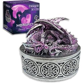 Dragon Storage Box – Compact Holder for DND and RPG Accessories, Fantasy Dragon-Themed Case (Purple)