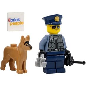 LEGO City: Police Officer Minifigure with Dog and Handcuffs - German Shepherd