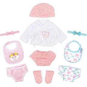 Baby Doll Clothes for 16-18 inch Baby Dolls 3 Set Doll Diapers Clothes with Doll Nappies Doll Bibs Hats Socks Headbands for 40-45 cm Baby Doll Accessories Girls Birthday Gift Washable Reusable