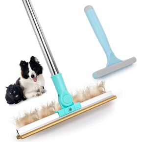 Carpet Rake for Pet Hair Removal, 54" Adjustable Long Handle ad 180° Rotatable Head Pet Hair Removal Tool Kit Dog Cat Carpet Rake Scraper Brush for Rugs, Curtains, Carpets, Beds, Furniture
