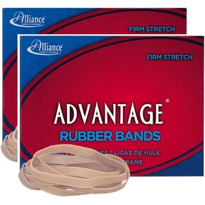 Alliance Rubber 26649 Advantage Rubber Bands Size #64, 1/4 lb Box Contains Approx. 80 Bands (3 1/2" x 1/4", Natural Crepe) Total 160 Band Approxs