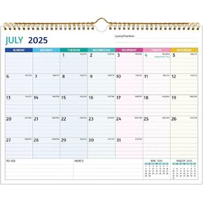 2025-2026 Wall Calendar - Jul 2025 –Dec 2026, 18 Months Calendar 2025-2026, 14.57 x 11.42 In, 2026 Calendar, Monthly Calendar with Ruled Blocks, Thick Paper, Holidays, To-do ＆ Notes