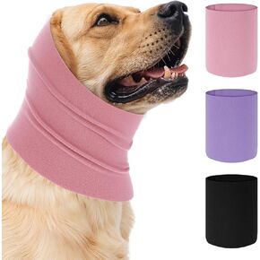 3pcs snoods للكلاب ، أغطية الأذن القطنية للكلاب ، أذنين ناعمة ، تنفس ودافئة للكلاب ، لتهدئة القلق على تهديد الضوضاء (أسود ، أرجواني ، وردي)