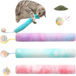 Cat Toy Pillows 3 Pack, Soft Catnip Toys for Cats, for Indoor Cats, Interactive Kitten Toys with Bell 14.6in/37cm