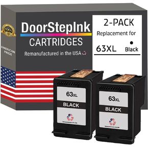 تم إعادة تصنيع Doorstepink في بدائل خرطوشة الحبر الأمريكية لـ HP 63XL Black 2PK لـ HP Envy 4511 ، 4516 ، 4527 ، OfficeJet 3831 ، 3830 ، 3832 ، Deskjet 1110 ، 2130 ، 3635