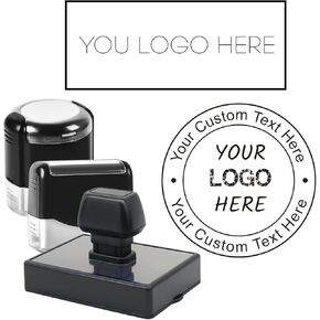 Custom Logo Stamp Self-Inking Business Logo Stamp Personalized Business Stamp - Multiple Sizes and Ink Colors Available（Medium）