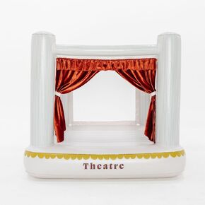 PLAYSMOL Mini Theatre Inflatable Bounce House, Jumping House for Indoor Play, Bouncy Castle for Toddlers & Kids 3-6, Easy Set Up & Storage