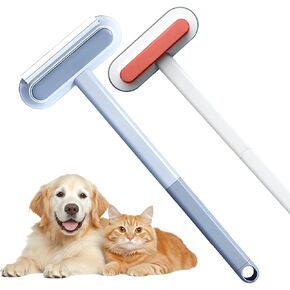 Pet Hair Removal Tool 2 Pack, 2025 New 3 in 1 Dog and Cat Pet Hair Remover for Furniture, Multifunctional Hair Removal Lint Brush for Carpet Rugs Bed Couch Curtains (Blue & Orange)