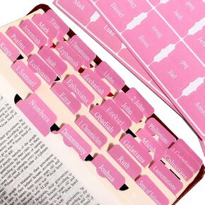 Neutral Bible Tabs - Unisex Bible Index Tags for Women/Men, Perfect Christian Gift for Bible Study (73 Bible Tabs Old and New Testament and 17 Blank Custom Tabs)