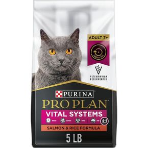 Purina Pro Plan Vital Systems Salmon and Rice Formula Senior Cat Food Dry 4-in-1 Formula - 5 lb. Bag