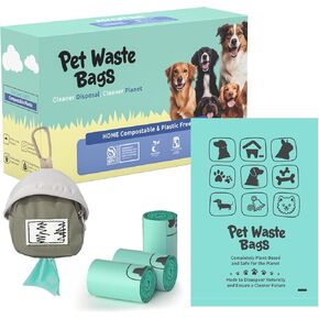 AYOTEE 100% Compostable Dog Poop Bags, 280 Count, BPI Certified Biodegradable Poop Bags for Dogs with Dispenser, Plastic-free, Extra Thick & Leakproof Dog Waste Bag, ASTM D6400 & EN 13432 Compliant