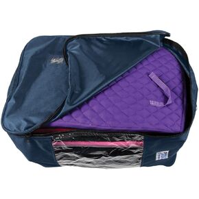 EZ-View Horse Blanket & Turnout Sheet Storage Bag - Black | 14" High x 26" Long x 21" Deep | Three-Sided Zipper | Two Carry Handles | Nylon Lined Interior