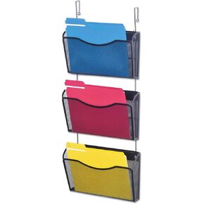 Universal 20011 Mesh Three-Pack Wall Files with Hanger, Letter, Black