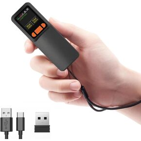 Premium Mini 1D 2D Bluetooth Barcode Scanners, 3 in 1 Connection: Bluetooth/2.4G/USB, with OLED Digital Display& AI Voice,Portable Barcode Scanner Wireless for iPad,iPhone,Tablet, Laptop,Computers,POS