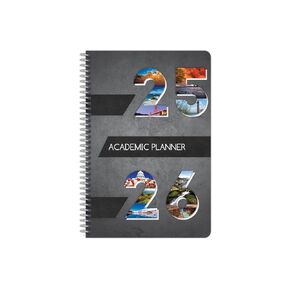 Dated Middle High School Student Planner 2025-2026 Academic School Year, Small (5.5" by 8.5") Block Style Datebook with Steamboat Cover