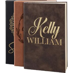 Personalized Leather Journal | Soft Pink, 12 Design | w Text Notebook for Women, Men - Customized Journals to Write In for Women, Diary for Girls - Birthday, Best Friend, Mom, Dad, Office Gift