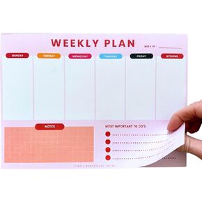 Weekly Planner Notepad – Tear-Off Weekly to do List Notepad, Weekl y Desk Calendar Notebook for Productivity, Task Planner for Time Management, Project Planner with 50 Planning Sheets