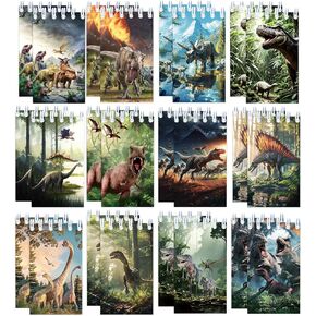 24PCS Realistic Dinosaur Party Favors Dinosaur Notebook, Dino Small Notepads for Forest Dinosaur Dino Birthday Decoration Prehistoric Jurassic Forest World Theme Party Gift Favor Supplies