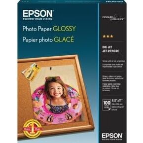 Epson 8.5x11 Photo Glossy Paper, 100 Sheets