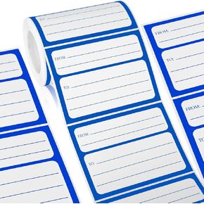 250 Pieces 3 x 4 Inch from/to Address Mailing Labels Self Adhesive Mailing Labels Stickers Return Postage Address for Package School, Home, Office (Blue)