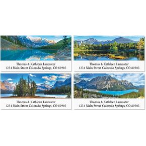 Colorful Images Beautiful Wilderness Return Address Mailing Labels, Personalize with Name & Addresses, Set of 240 Self Adhesive, Easy Peel Flat Label Sheets, ⅝ x 2", 4 Designs