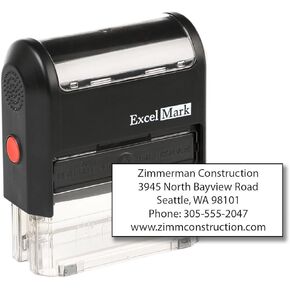ExcelMark Custom Self Inking Rubber Stamp - Home or Office (A2359-5 Lines)