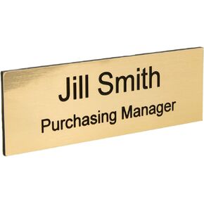 ExcelMark Custom Engraved Name Tag - 1" x 3" - Square Corners