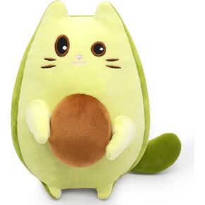 Cat Stuffed Animal Avocado Pillow,Cute Avocado Cat Plush Toys,Funny and Soft Green Kitten Plushie Stuffed Toy Gifts for Kids Boys Girls