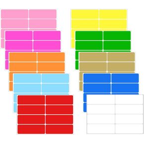 480 Pcs Removable Colored Label Sticker, 3 x 1 Inch Blank Rectangle File Folder Labels Self Adhesive for Inventory Office Containers (Color)