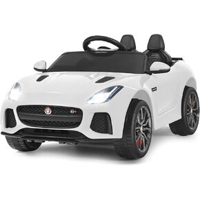 Costzon Ride on Car, 12V Licensed Jaguar F-Type SVR Battery Powered Kids' Electric Vehicles w/Remote Control, Front/Rear Lights, MP3/Music/3 Speeds/Spring Suspension, Kids Car Toy for Toddler (Pink)
