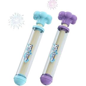 2PCS Firework Water Gun, Romantic Fireworks Style Water Spray Toy for Couples, High Pressure Pull-Out Sprinkler Spray Toys (Blue+Purple)