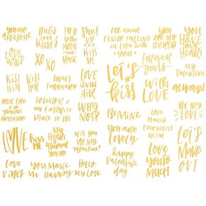 Seasonstorm Golden Love Words Text Kawaii Aesthetic Happy Planner Diary Journal Stationery Scrapbooking Clipping Stickers Travel Art Supplies