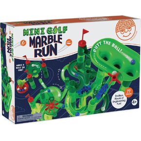 MindWare Marble Run Mini Golf - Building Toys for Kids Ages 4-8 - Unique Twist on Classic Marble Run for Kids Ages 4-8 - Marble Maze Includes 75 Track Pieces, 20 Marbles and Exciting New Components