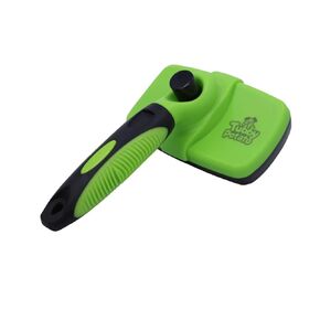 Tubby Potato™ Self Cleaning Slicker Brush - Deshedding Brush for Long and Short Haired Pets. Comfortable and Safe for Senitive Skin. Great for Dogs, Cats, and other Small Animals- Green