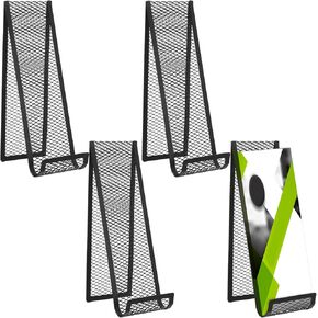 Honoson 4 Pcs Brochure Stand Metal Mesh Brochure Holder Black Fancy Display Flyer Holder Countertop Book Stand Organizer for Tabletop Pamphlet Literature Booklets Magazine Menu Journals