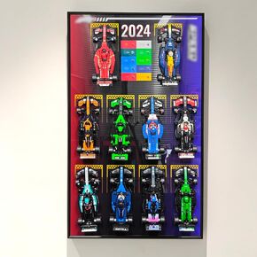 WETCEAOM Display Wallboard for Lego Speed Champions 10-in-1 F1 Car 77242,77243,77244,77245,77246,77247,77248,77249,77250,77251, Ideas for Lego Car Wall Mount Display Lover, Models not Included