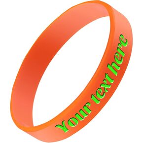Custom Rubber Bracelet 1/10/30/50/100 ct Personalized Silicone Wristbands Customizable Debossed for Motivation, Events, Gifts, Promotions, Party, Awareness